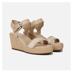 Naturalizer Women's Stella Wedge Espadrille Platform Sandal Beige Multi Size 8W